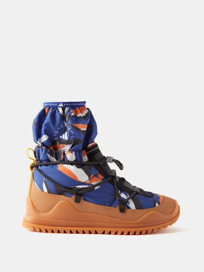 Adidas By Stella Mccartney Cold.rdy Floral-print Shell Boots In Orange Multi