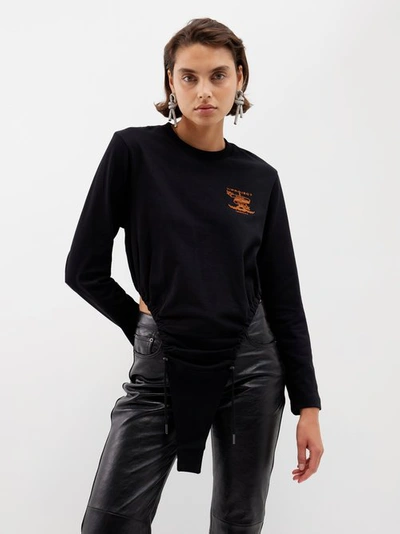 Y/project Logo Cotton Jersey Bodysuit In Black
