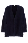Bottega Veneta V-neck Oversize Wool Blend Cardigan In Blue