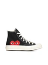 Cdg Play X Converse Multi Heart Low-top Sneakers In Black