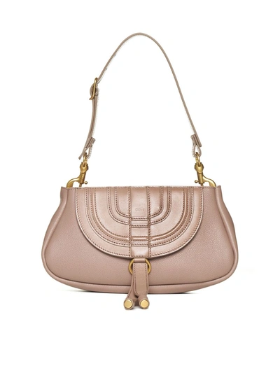 Chloé Marcie Leather Small Bag In Woodrose
