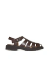 Church's Caged Leather Sandals In Ebony
