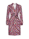 Diane Von Furstenberg Printed Wrap Minidress In Arta Geo Pink Me