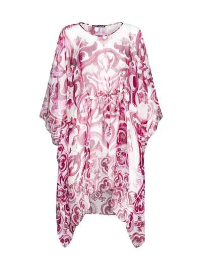 Dolce & Gabbana Dress In Tris Maioliche Fuxia