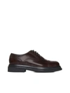 Dolce & Gabbana Perforated Calf Leather Lace-up Shoes In Dark Brown