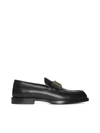 Dolce & Gabbana Classic Rounded Toe Loafers With Metal Hardware In Black
