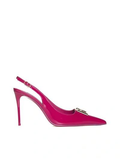 Dolce & Gabbana Pointed Patent Stiletto Pumps With 90-mm Heel In Burgundy