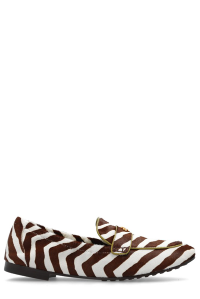 Tory Burch Zebra Printed Ballet Loafers In Multi
