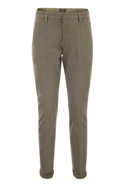 Dondup Gaubert - Slim-fit Gabardine Trousers In Military Green