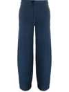 Emporio Armani Chevron-jacquard Mid-rise Trousers In Blue
