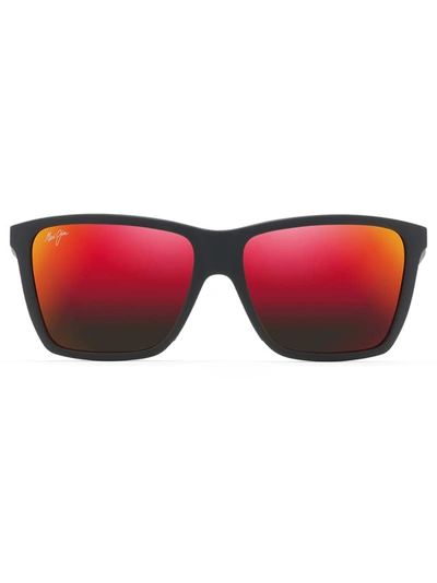 Maui Jim Cruzem Hawaii Lava Square Unisex Sunglasses Rm864-02a 57 In Black