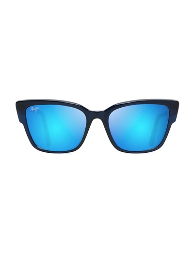 Maui Jim Kou Blue Hawaii Cat Eye Ladies Sunglasses B884-03 55 In Black