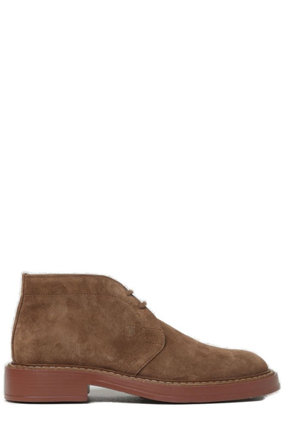 Tod's Desert Round Toe Lace In Brown