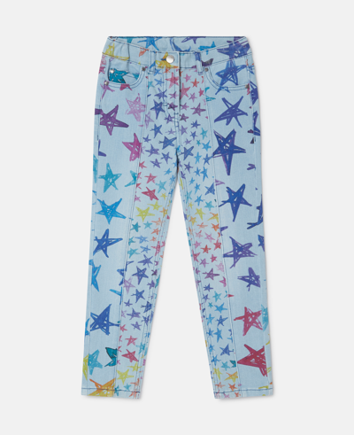 Stella Mccartney Scribbled Star Print Skinny Jeans In Blue Multicolour