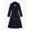 Ted Baker Roseika Double-breasted Wool-blend Coat In Dk-blue