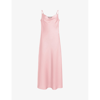Allsaints Hadley Cowl Neck Stretch Recycled Polyester-blend Midi Dress In Pashmina Pink