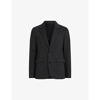 Allsaints Helm Regular Fit Blazer In Charcoal Marl