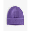 Benetton Boys Purple Kids Logo-embroidered Wool-blend Beanie Hat 6-14 Years