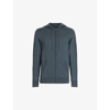 Allsaints Mode Merino Zip Hoodie In Beetle Blue