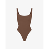 Skims Fits Everybody Square Neck Sleeveless Bodysuit In Jasper