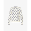Gucci White Gg Intarsia Cotton Sweater In Ivory Ink