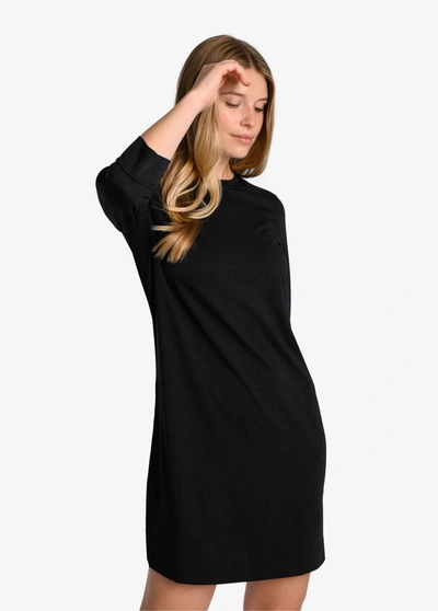 Lole Performance Wool 3/4 Sleeve Dress In Black