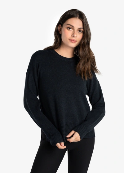 Lole Camille Crew Neck Sweater In Black Heather