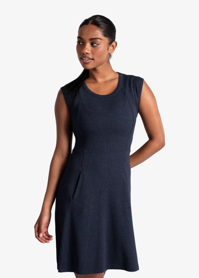 Lole Traverse Short Sleeve Dress In Outerspace Heather