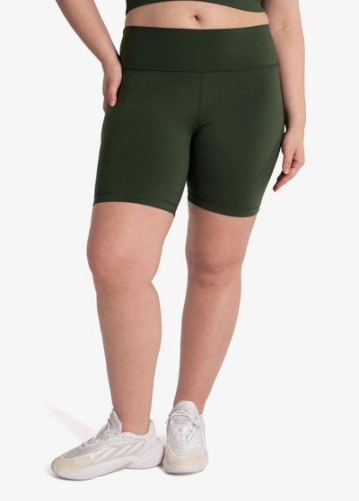 Lole Comfort Stretch Biker Shorts In Kombu