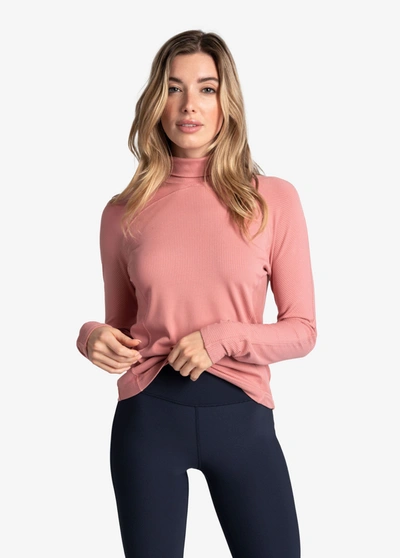 Lole Traverse Turtle Neck Long Sleeve In Peony