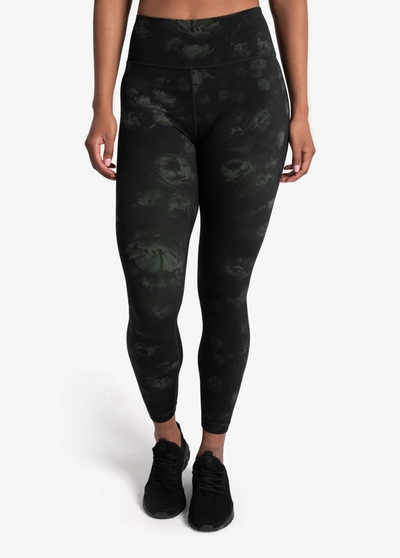 Lole Comfort Stretch Ankle Leggings In Kombu Crushed Blooms