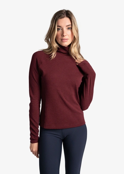 Lole Traverse Turtle Neck Long Sleeve In Port Heather