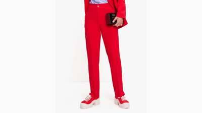 Kate Spade Tailored-cut Mid-rise Trousers In Red