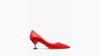 Kate Spade Garnish Patent Kitten-heel Pumps In Engine Red