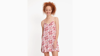 Kate Spade Lace Trim Print Chemise In Lipstick Party Print