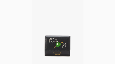Kate Spade Perfect Match Flap Card Case In Black