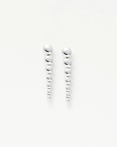 Missoma Articulated Beaded Drop Stud Earrings Sterling Silver