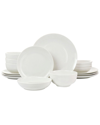 ELAMA ELAMA CAMELLIA 16PC PORCELAIN DOUBLE BOWL DINNERWARE SET