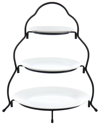 Elama 3-tier Round Plate Porcelain Serveware Set