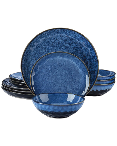 ELAMA ELAMA SAMARA 12PC STONEWARE DINNERWARE SET