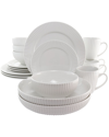 Elama Josefa 18 Piece Porcelain Dinnerware Set With Large Serving Bowls