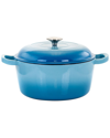 MEGACHEF MEGACHEF 5QT ROUND ENAMELED CAST IRON CASSEROLE WITH LID