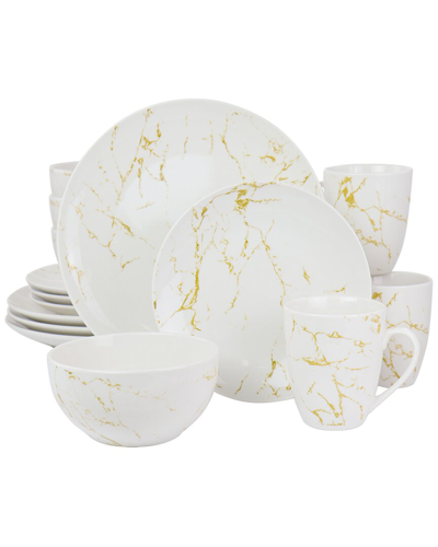 Elama Fine Marble 16pc Stoneware Dinnerware Set