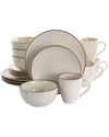 Elama Honey Ivory 16 Piece Stoneware Dinnerware Set