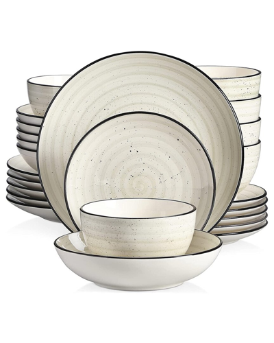 Elama Gia 24pc Stoneware Dinnerware Set