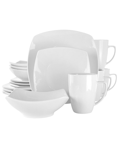 Elama Hayes 16pc Square Porcelain Dinnerware Set