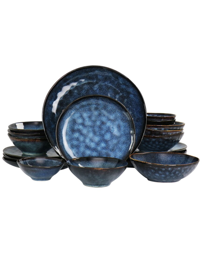 ELAMA ELAMA LUCCA 20PC STONEWARE TRIPLE BOWL DINNERWARE SET