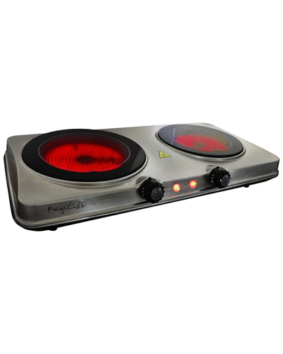 Megachef Electric Dual Size Infrared Burner Cooktop Buffet Range