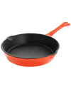 MEGACHEF MEGACHEF ENAMELED ROUND 8IN PRESEASONED CAST IRON FRYING PAN