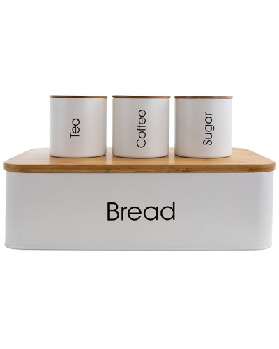 Megachef 4pc Canister Set In White